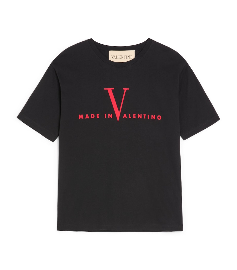 Cotton Made in Valentino Logo T-Shirt