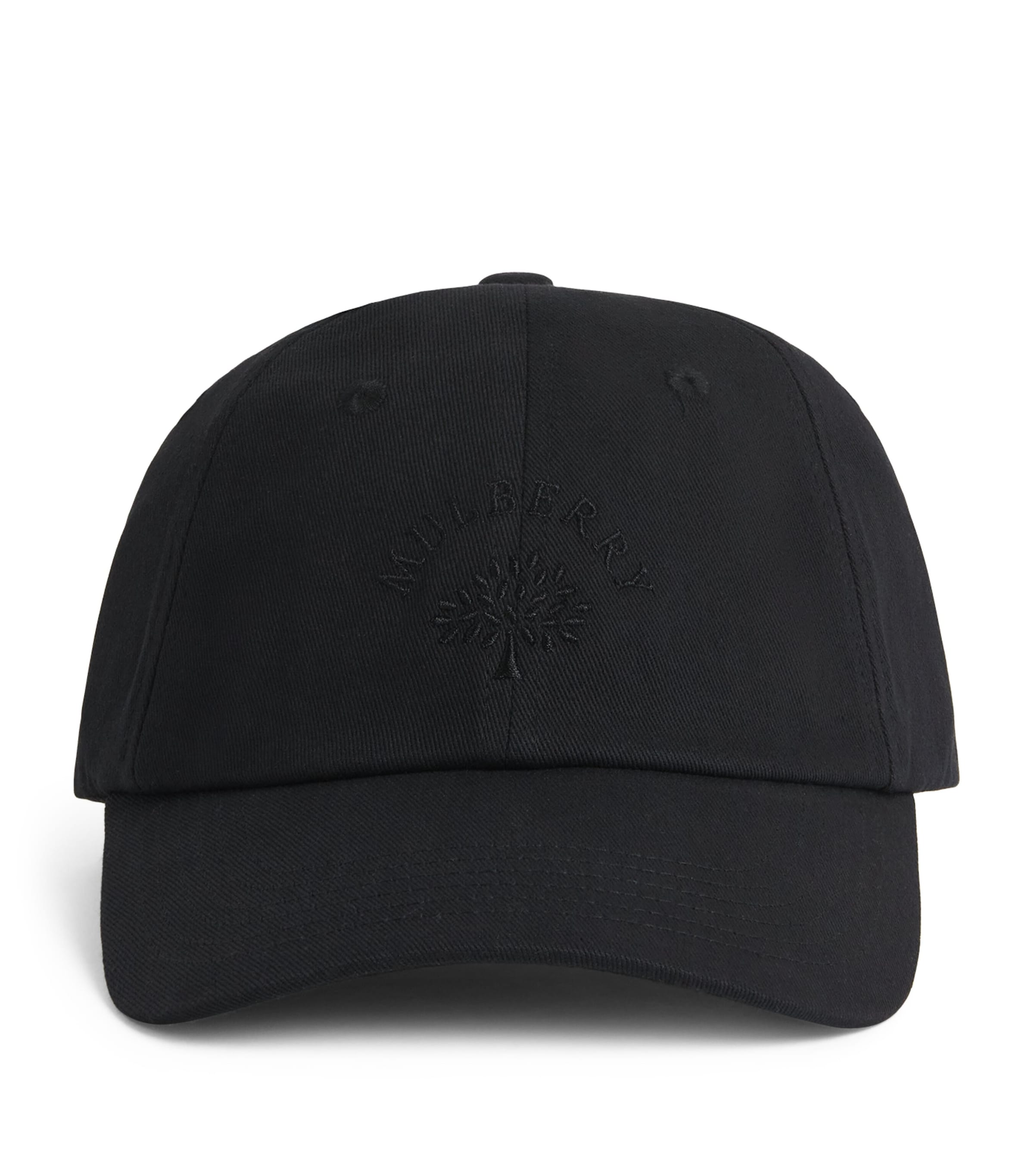 Mulberry Embroidered Logo Cap Black