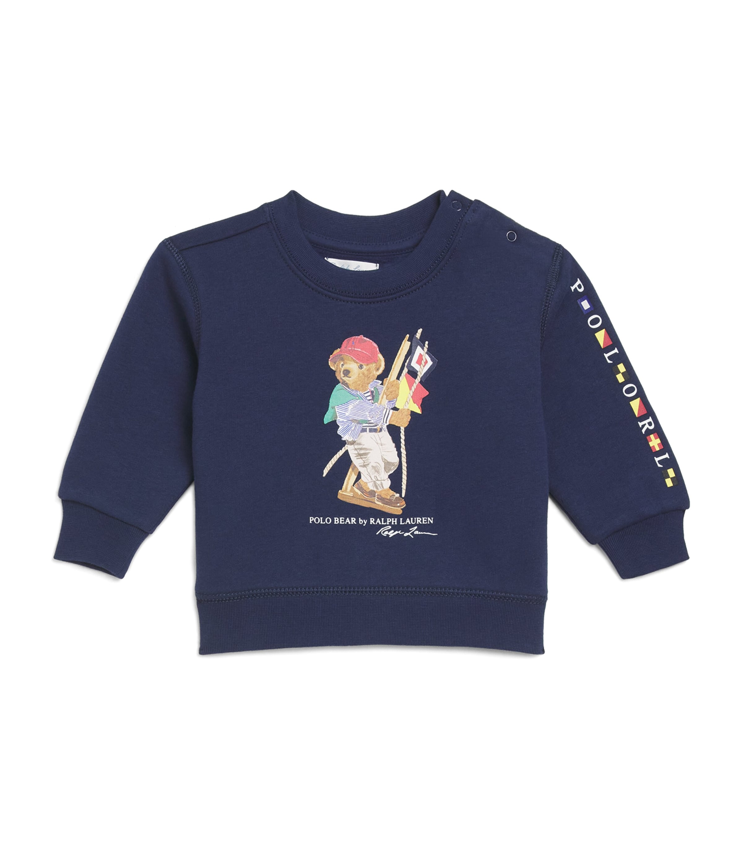 Ralph Lauren Kids Cotton-Blend Polo Bear Sweatshirt (3-24 Months) Nwprt Nvy