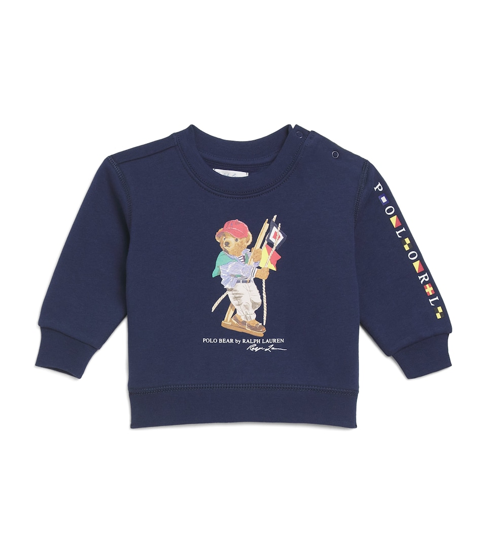 Ralph Lauren Kids Cotton-Blend Polo Bear Sweatshirt (3-24 Months) Nwprt Nvy