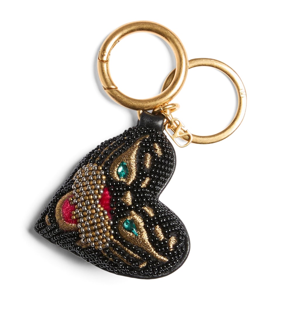 Valentino Garavani Silk Beaded Cat Keyring