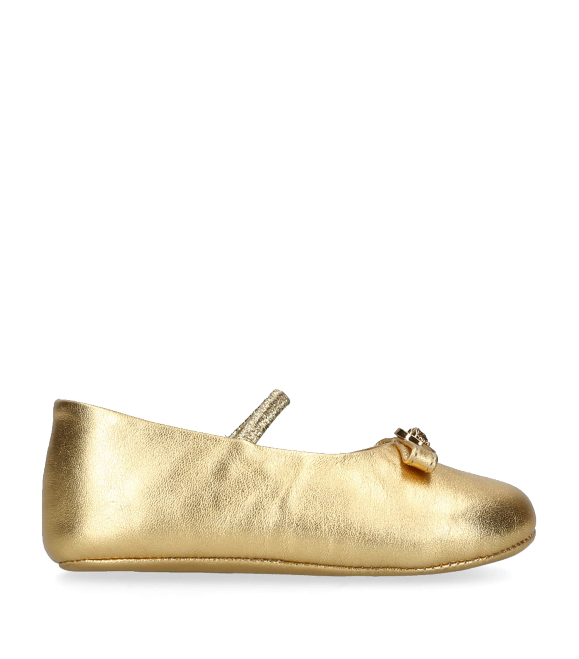 Metallic Leather Ballet Flats