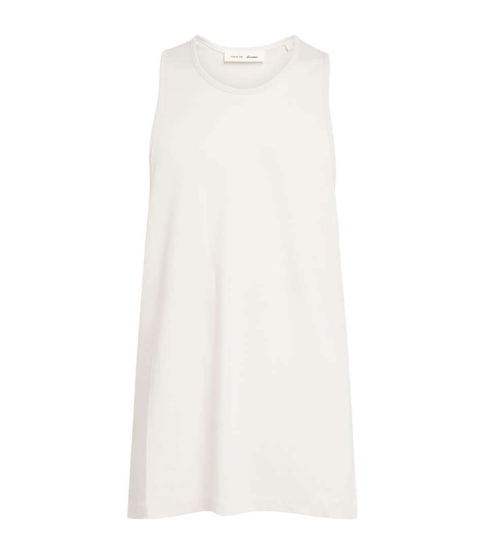 FEAR OF GOD ESSENTIALS Mens Cotton-Blend Oversized Tank Top Ivory