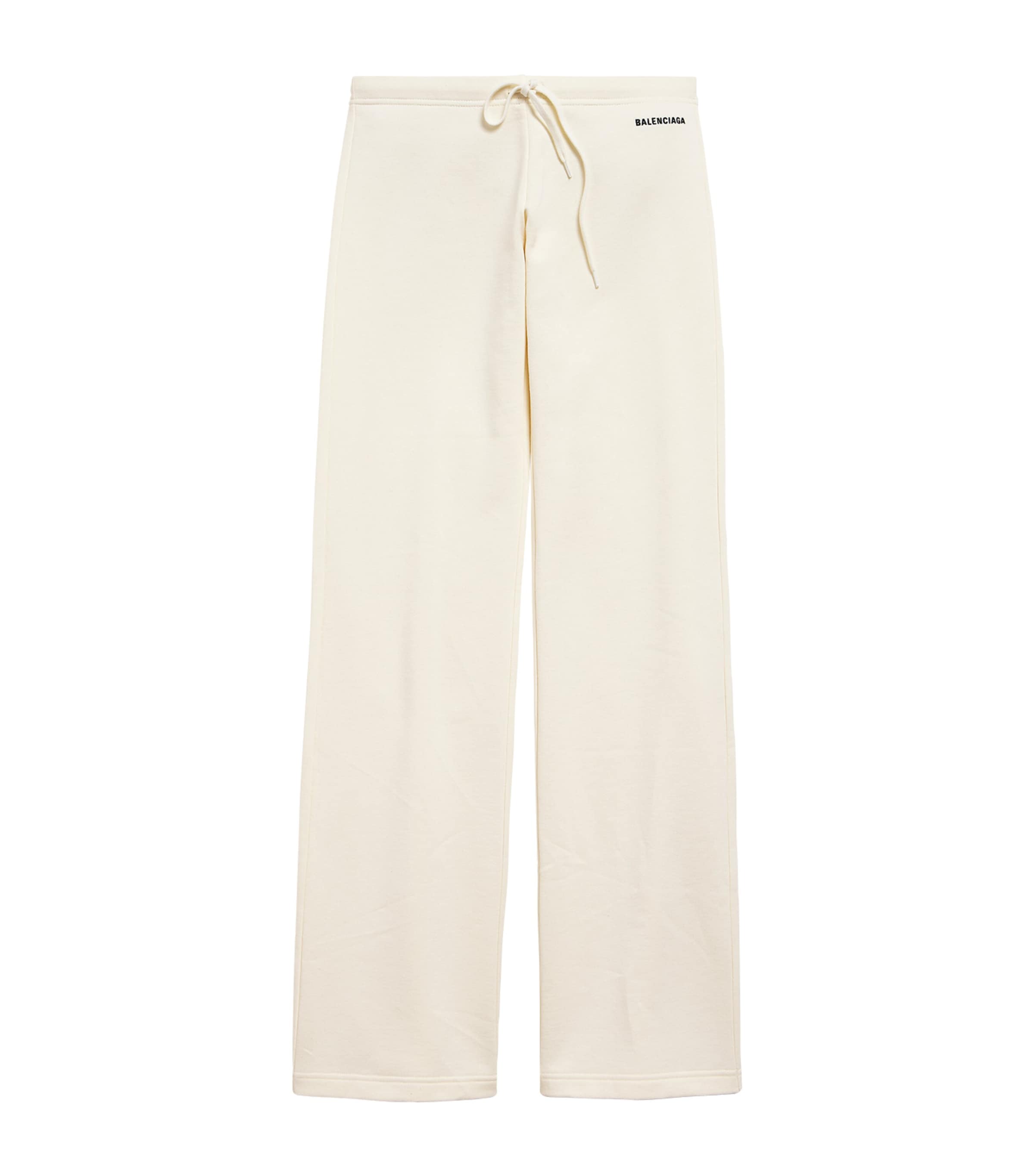 Balenciaga Womens Cotton Logo Wide-Leg Sweatpants
