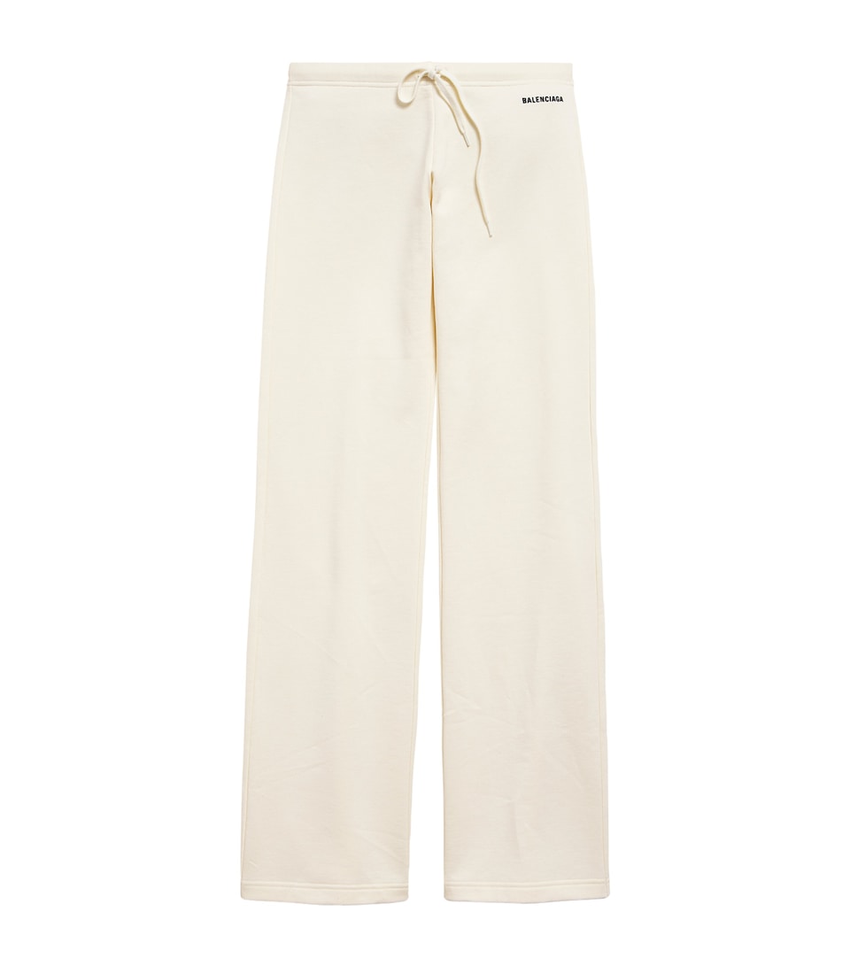 Balenciaga Womens Cotton Logo Wide-Leg Sweatpants
