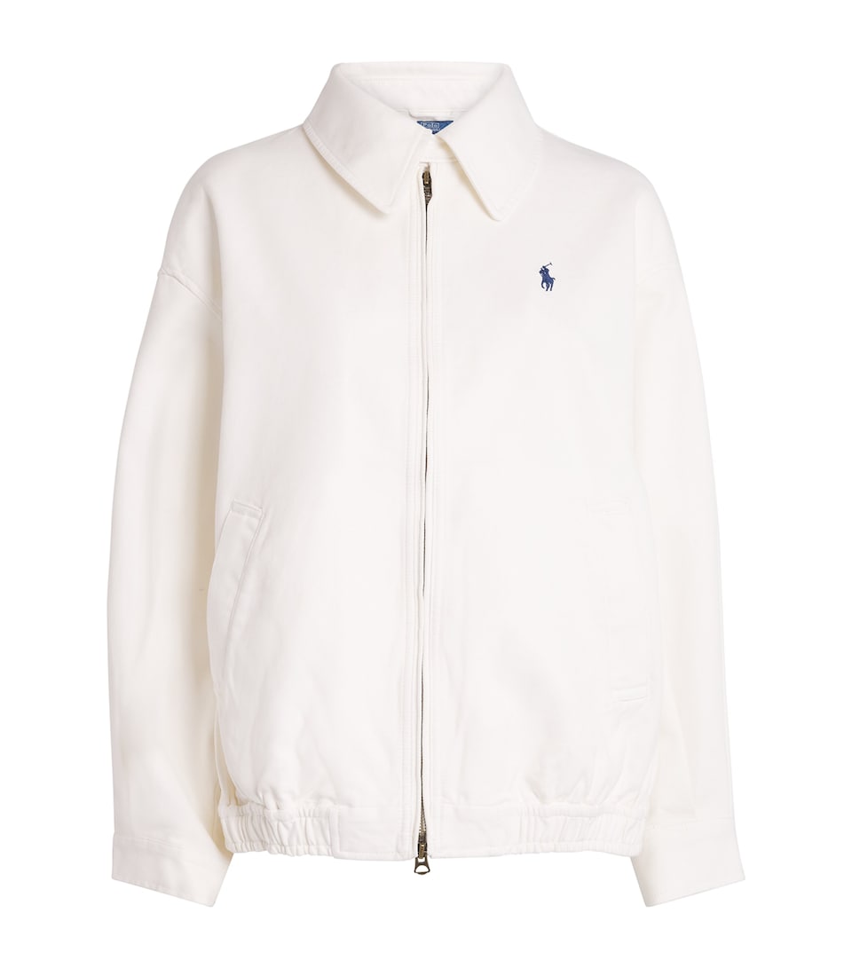 Polo Ralph Lauren Womens Twill Polo Pony Bomber Jacket Trophy Cream
