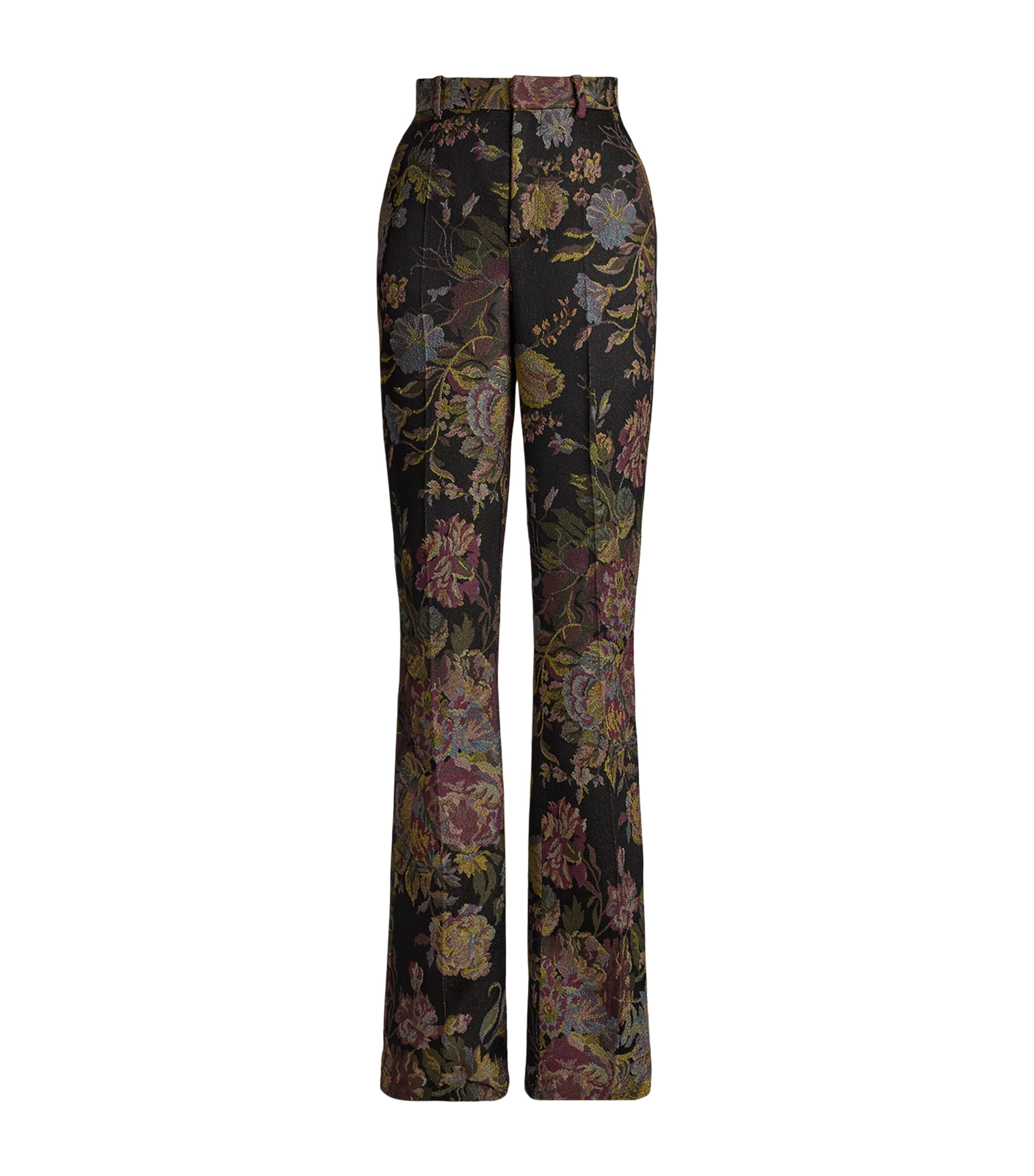 Ralph Lauren Collection Womens Silk Jacquard Wrigley Trousers Brown Multi