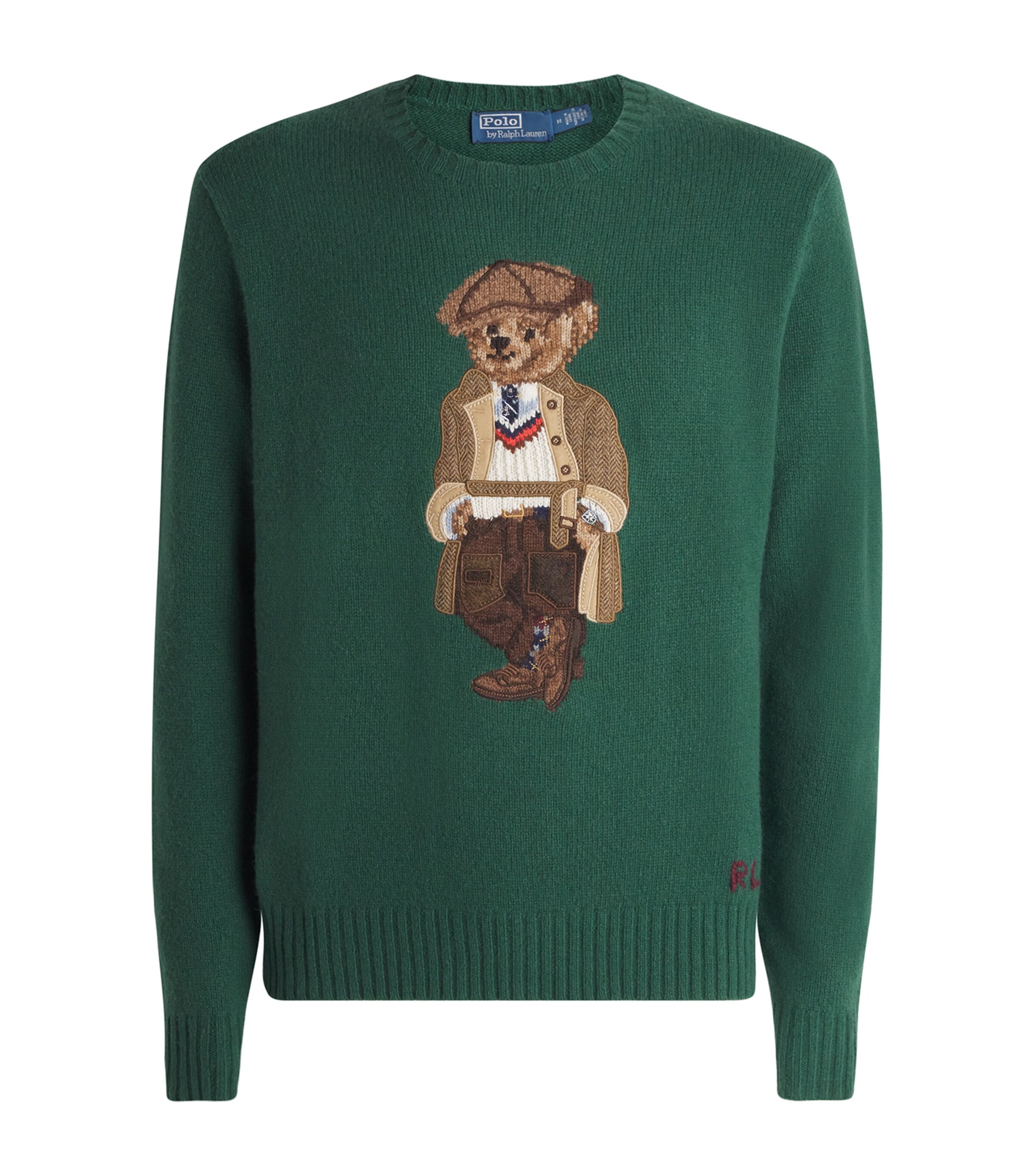 Wool-Cashmere Polo Bear Sweater