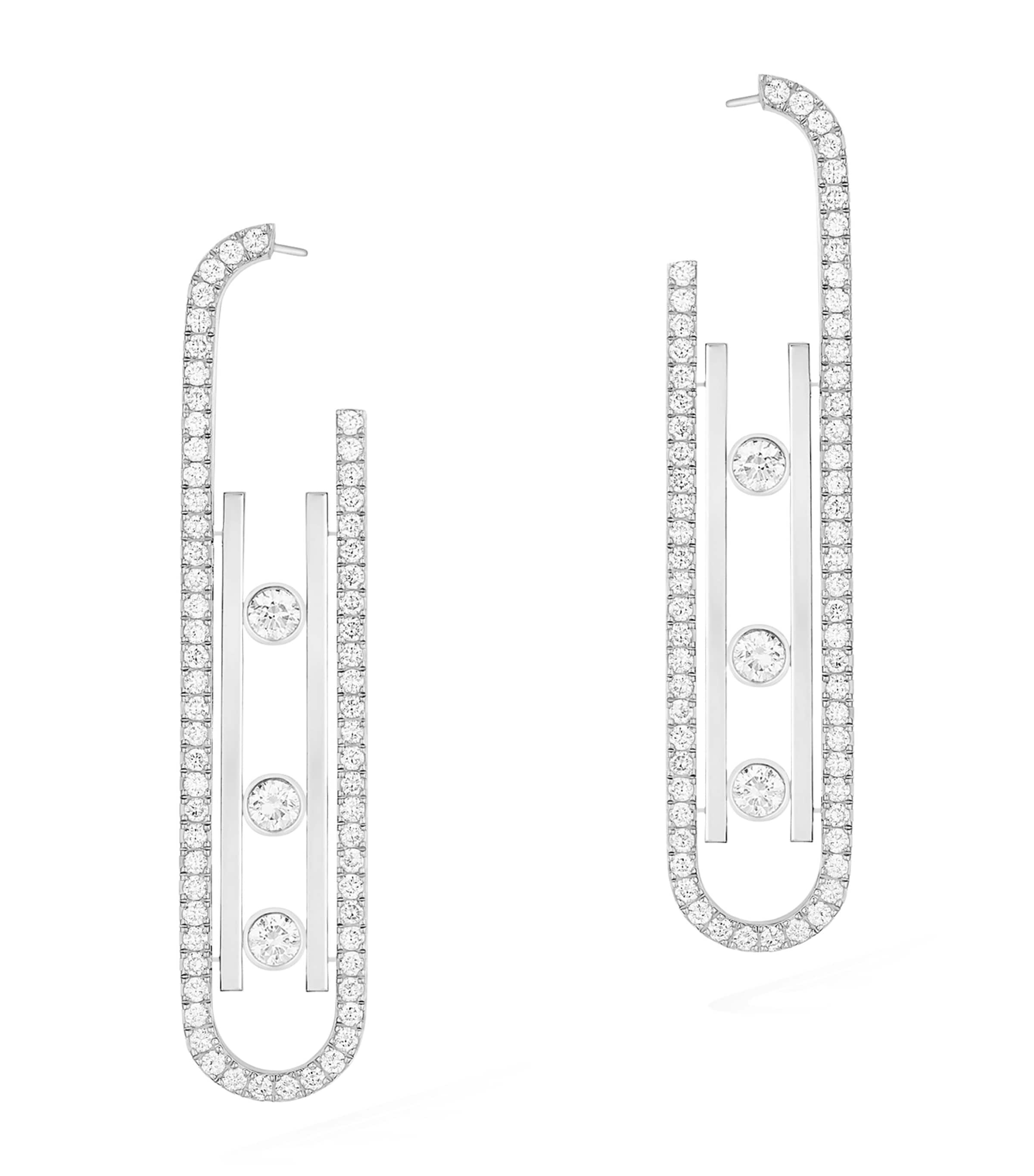 White Gold and Diamond Move 10th Birthday Earrings