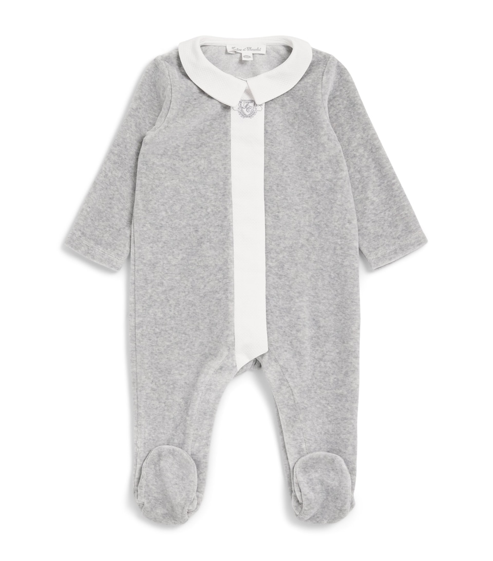 Tartine et Chocolat Velour All-In-One (0-24 Months) Gris Clair Chine