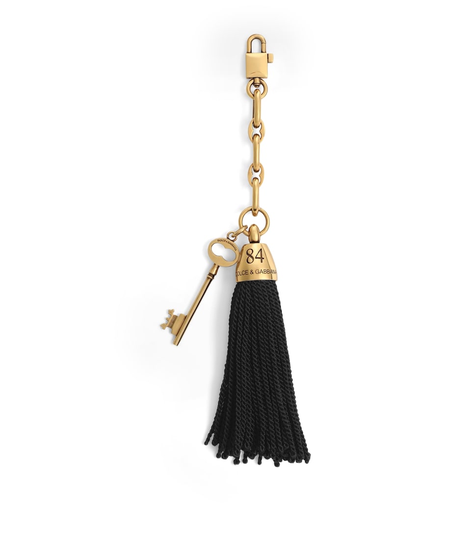 Dolce&Gabbana Leather Fringe Keyring Oro Devot