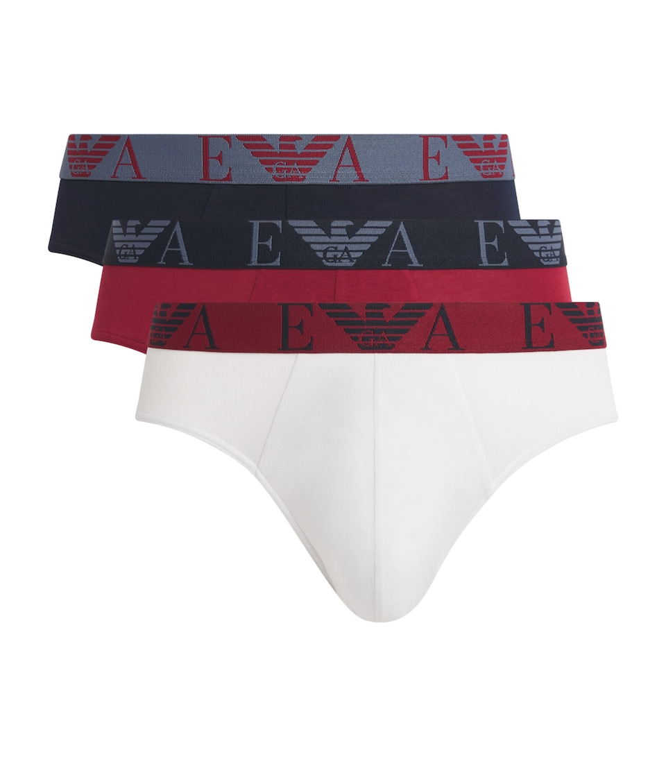Stretch-Cotton Bold Monogram Logo Briefs (Pack of 3)