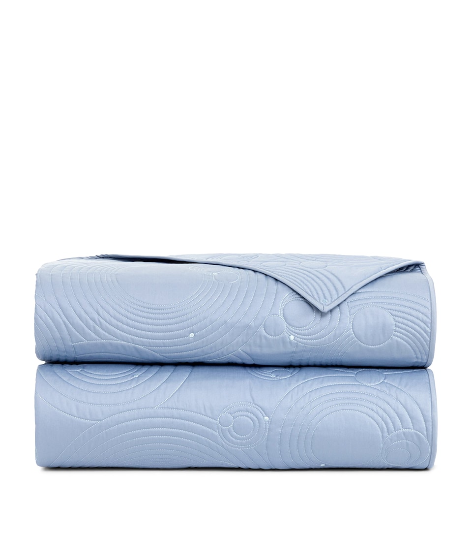 Yves Delorme Couture Supima Cotton Quilted Ondes Bedcover (260cm x 300cm) Pastel