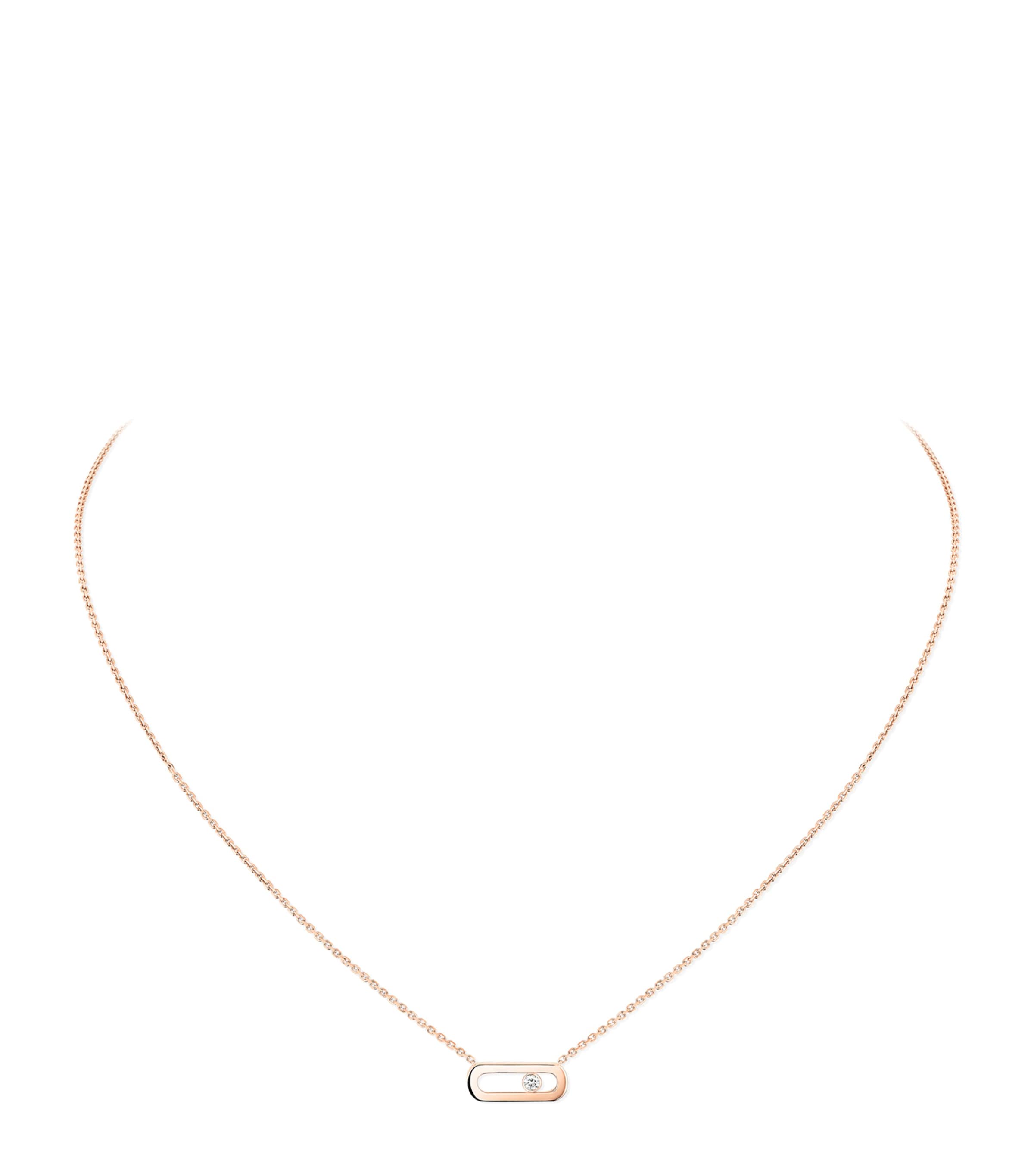Messika Move Uno Pink Gold and Diamond Necklace (0.02ct) Pink Gold