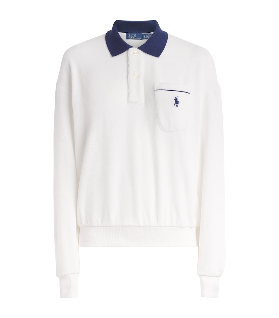 Polo Ralph Lauren Womens Towelling Polo Pony Sweatshirt White