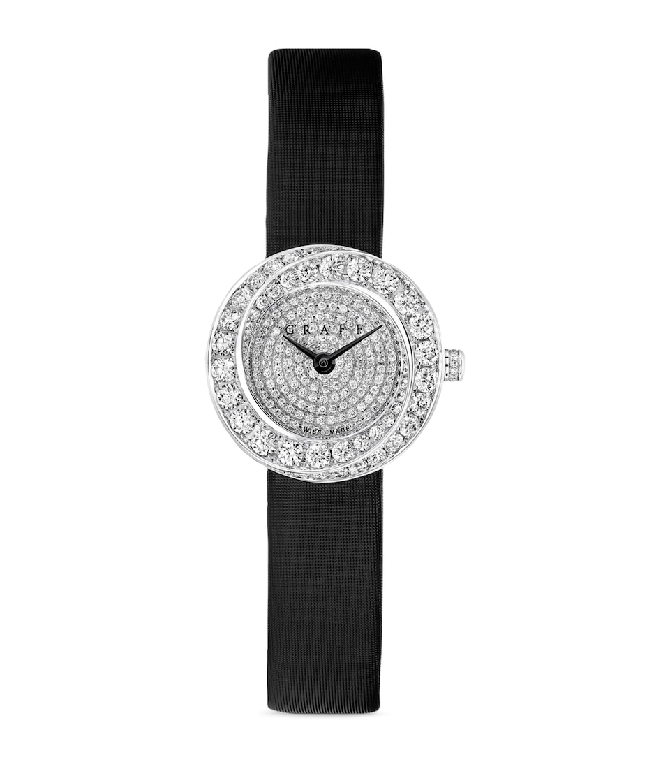 White Gold and Diamond Spiral Watch 23mm