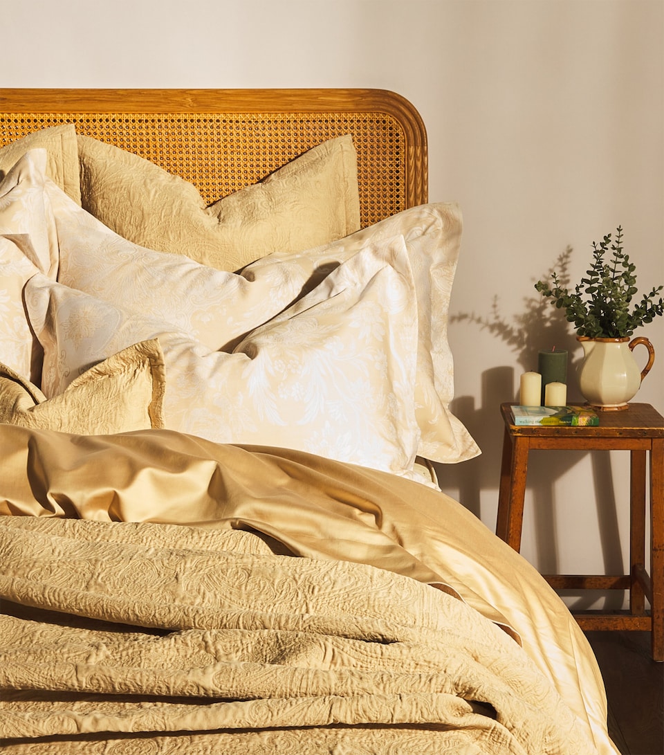 Celso De Lemos Egyptian Cotton Braga Square Pillowcase (65cm x 65cm) Linen