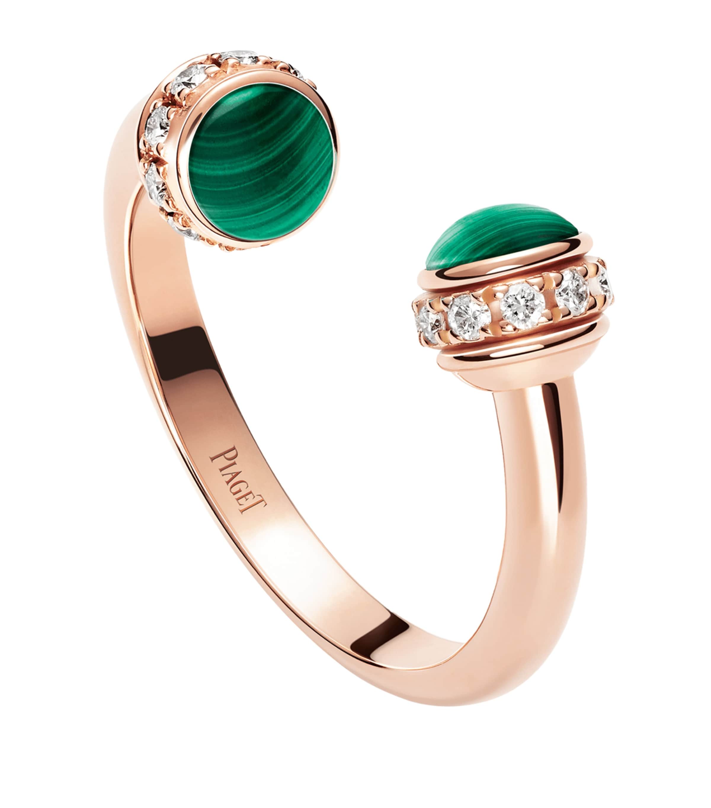 Rose Gold, Diamond and Malachite Possession Ring
