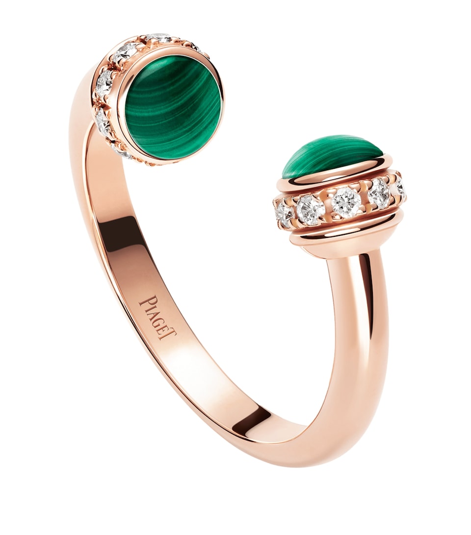 Rose Gold, Diamond and Malachite Possession Ring