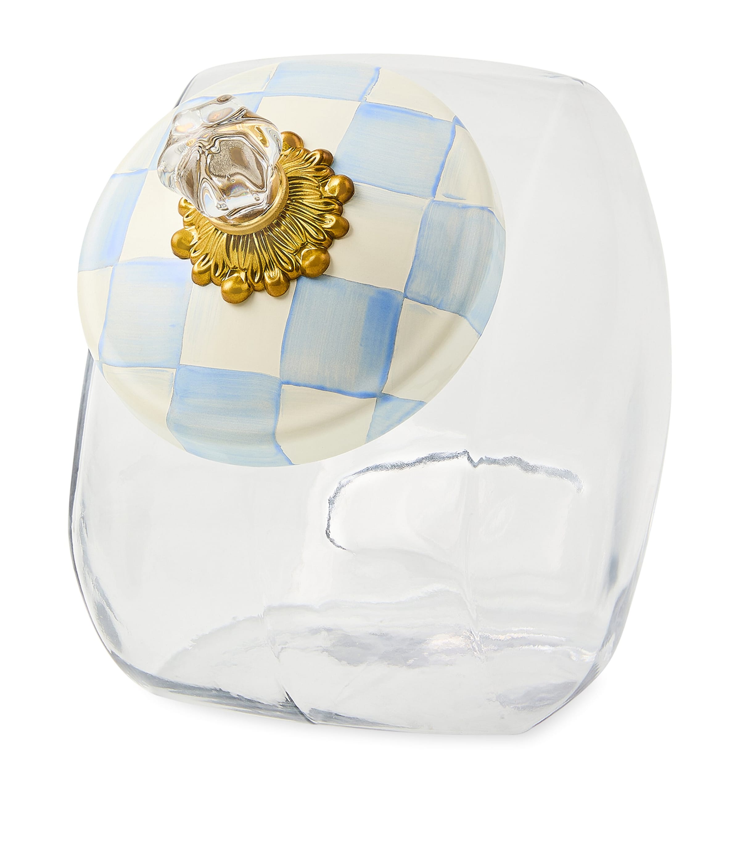 MacKenzie-Childs Sky Check Cookie Jar Blue