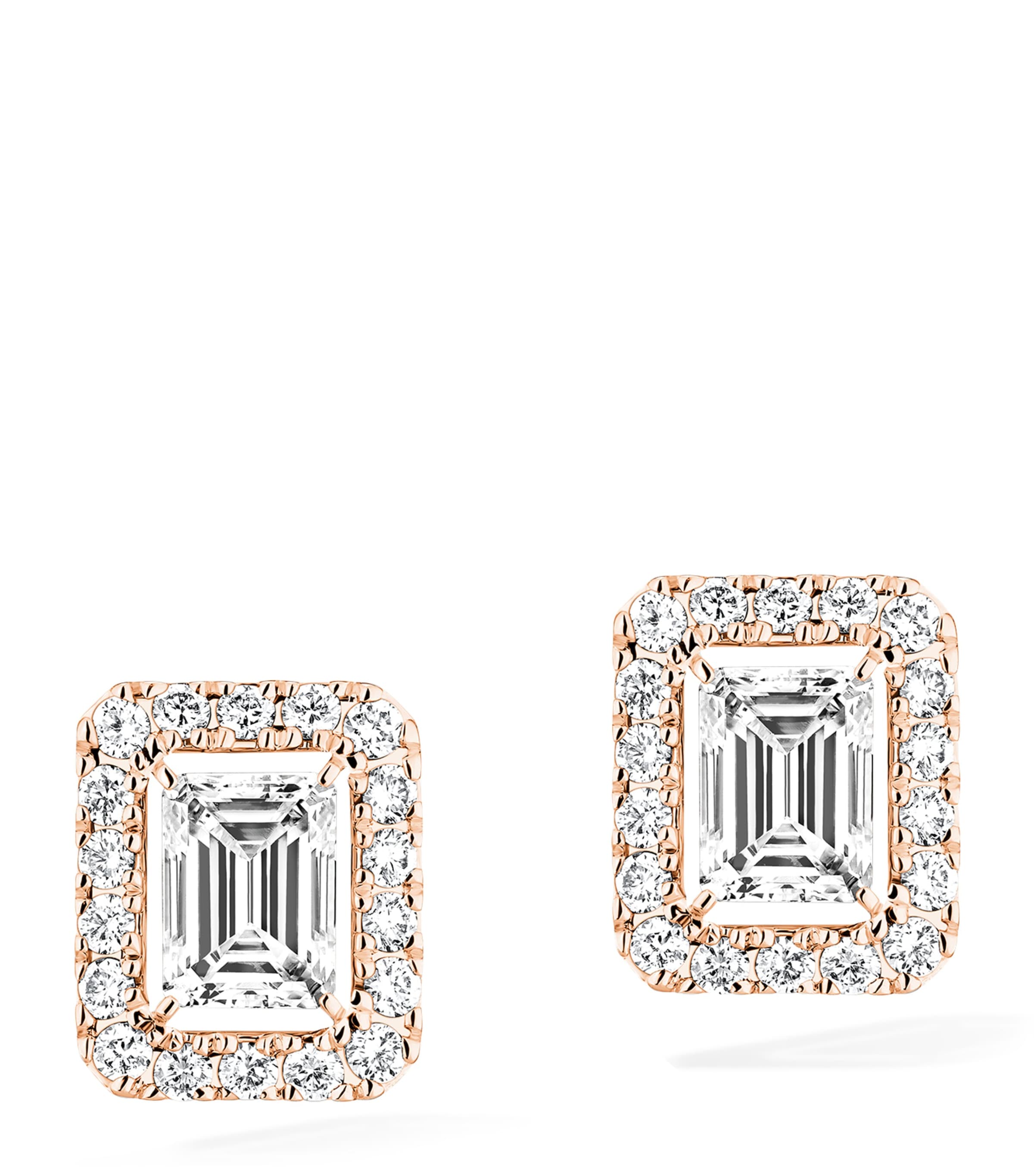 Messika Joy Pink Gold and Diamond Small Stud Earrings White Gold