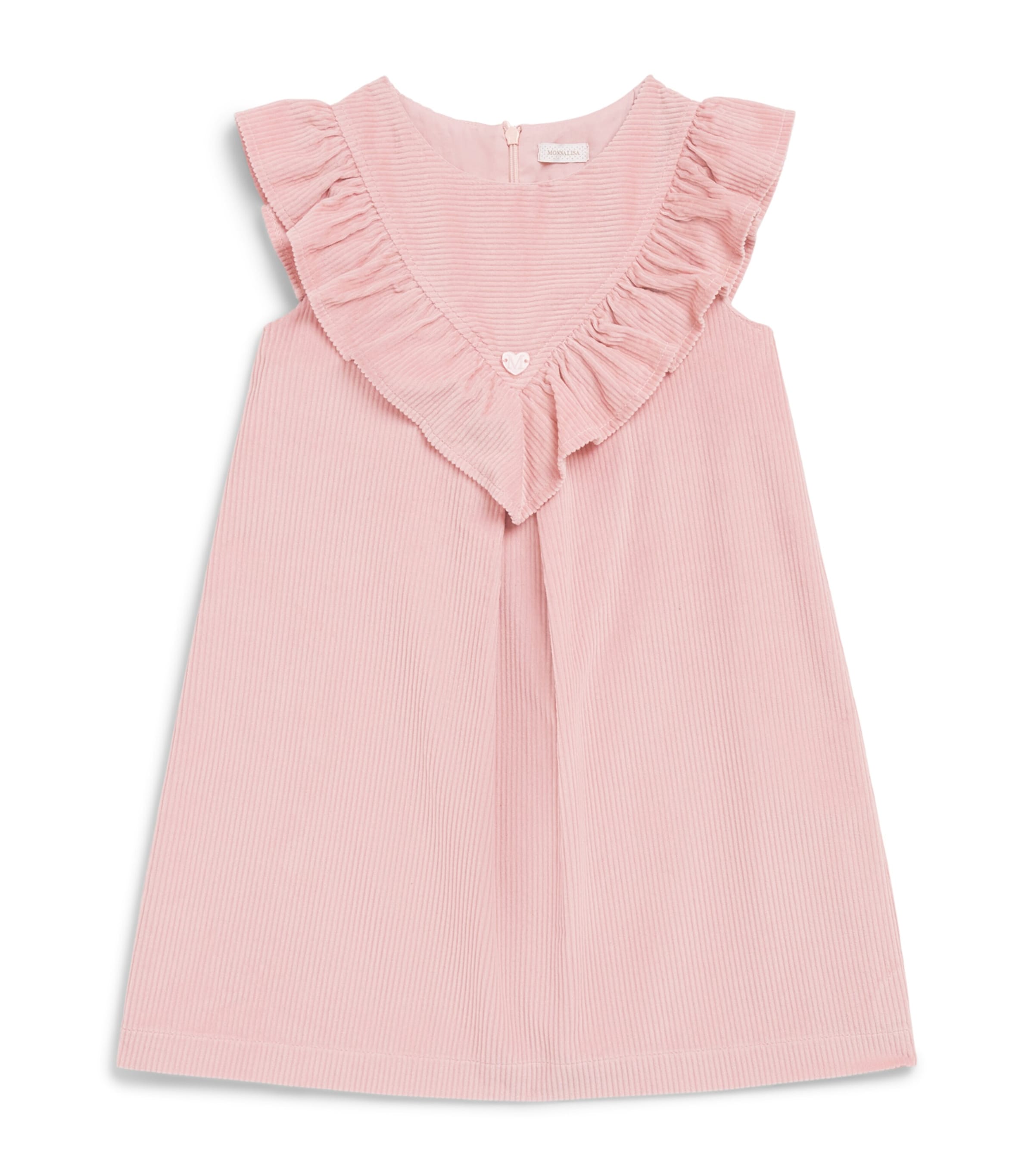 Monnalisa Velvet Ruffle Dress (6 Months - 6 Years) Lotus