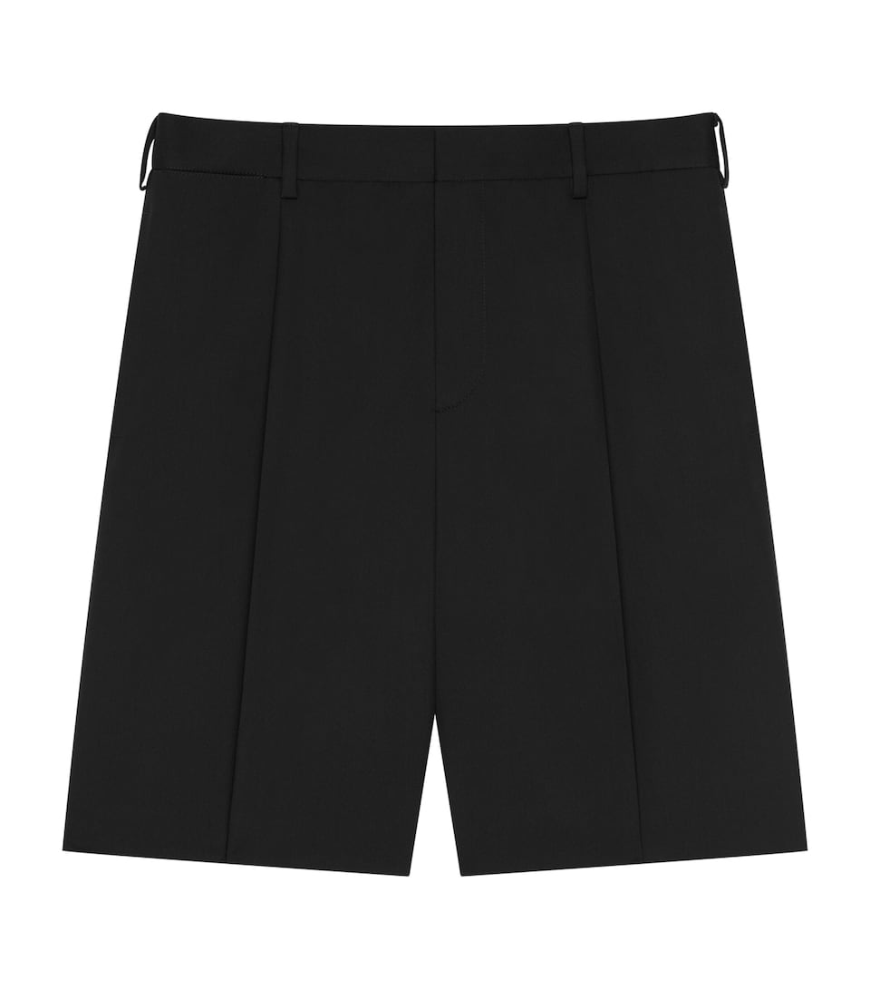 Wool Pleated Bermuda Shorts