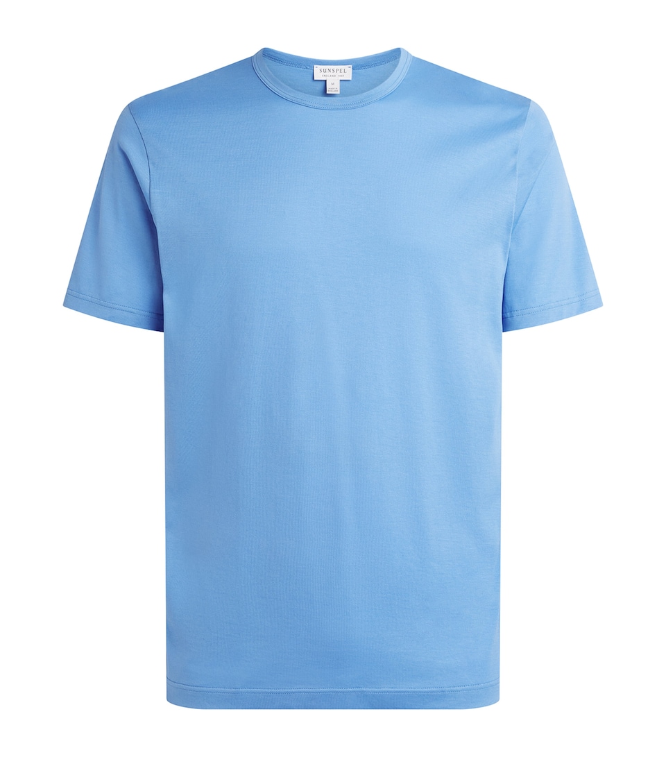 Sunspel Mens Supima Cotton Classic T-Shirt Buww Azure Blue