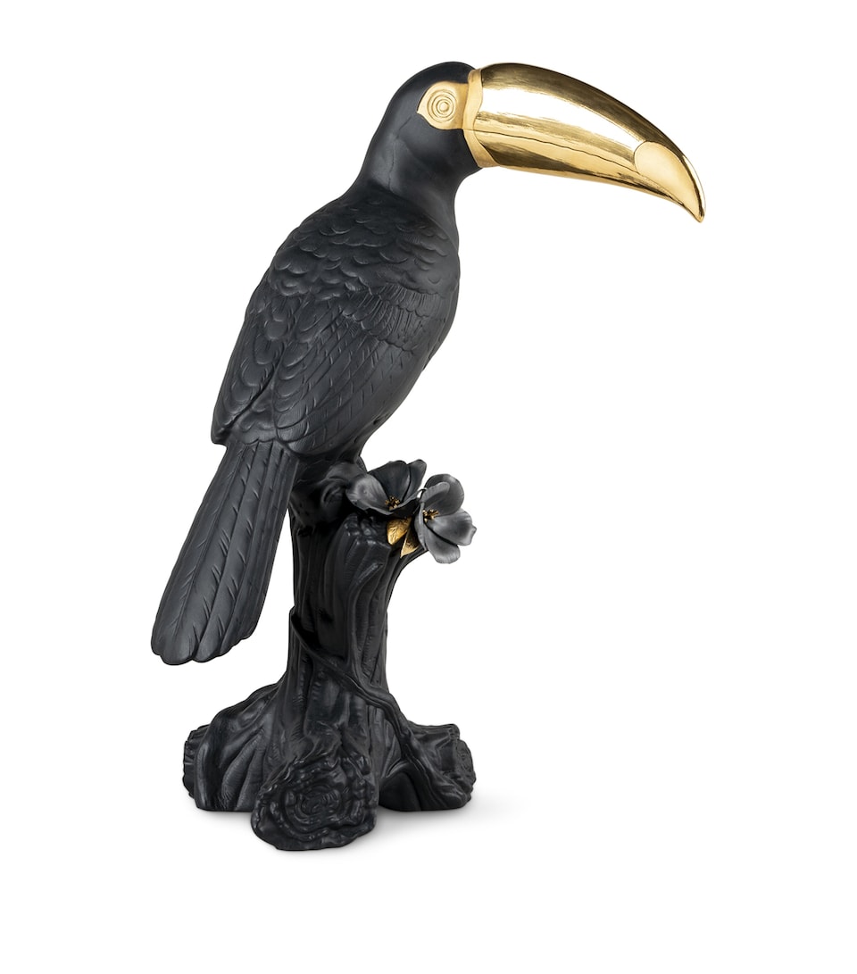 Lladró Boldblack Toucan Figurine Black & Gold