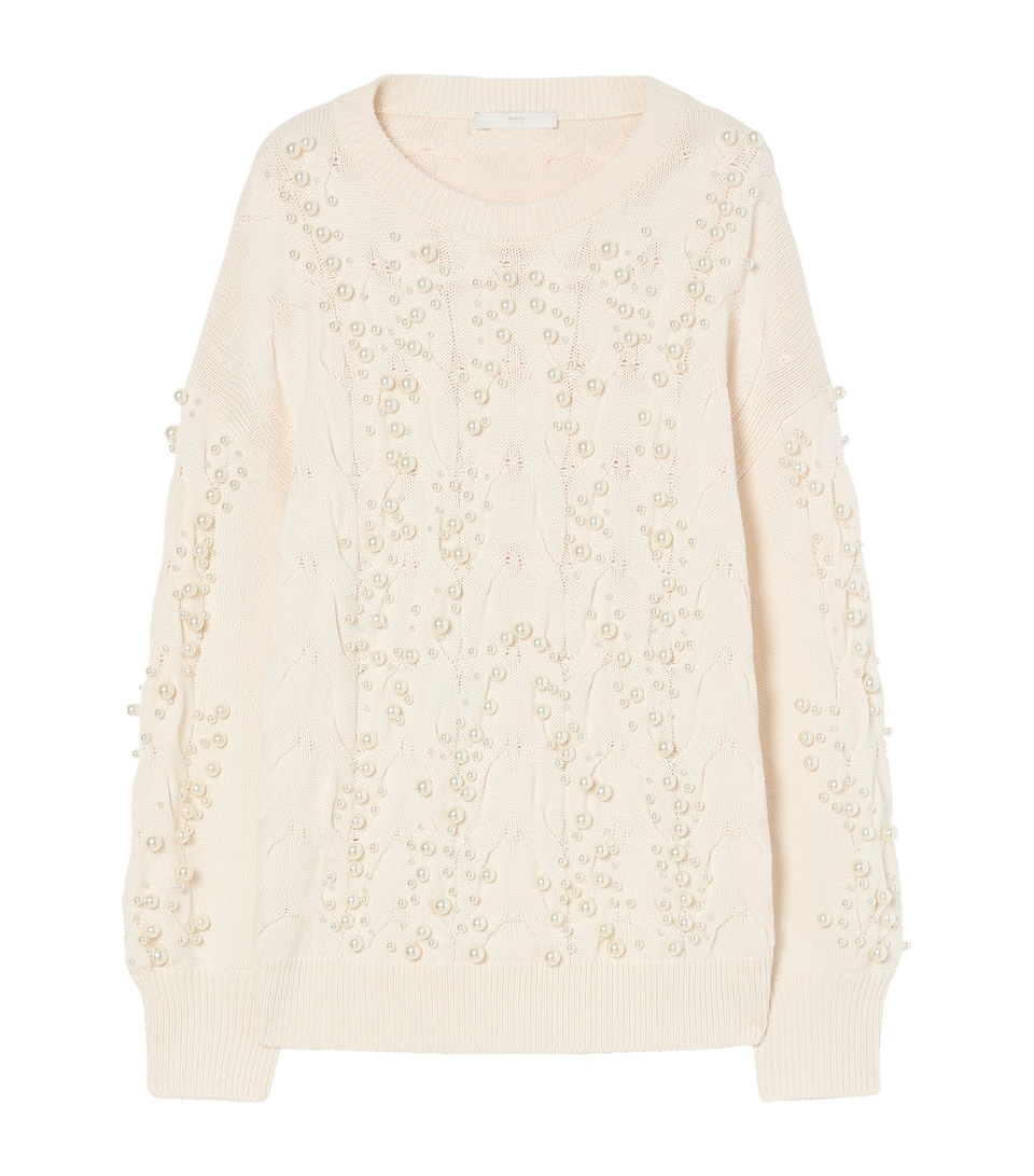 Marina Rinaldi Womens Virgin Wool-Blend Sweater Ivory