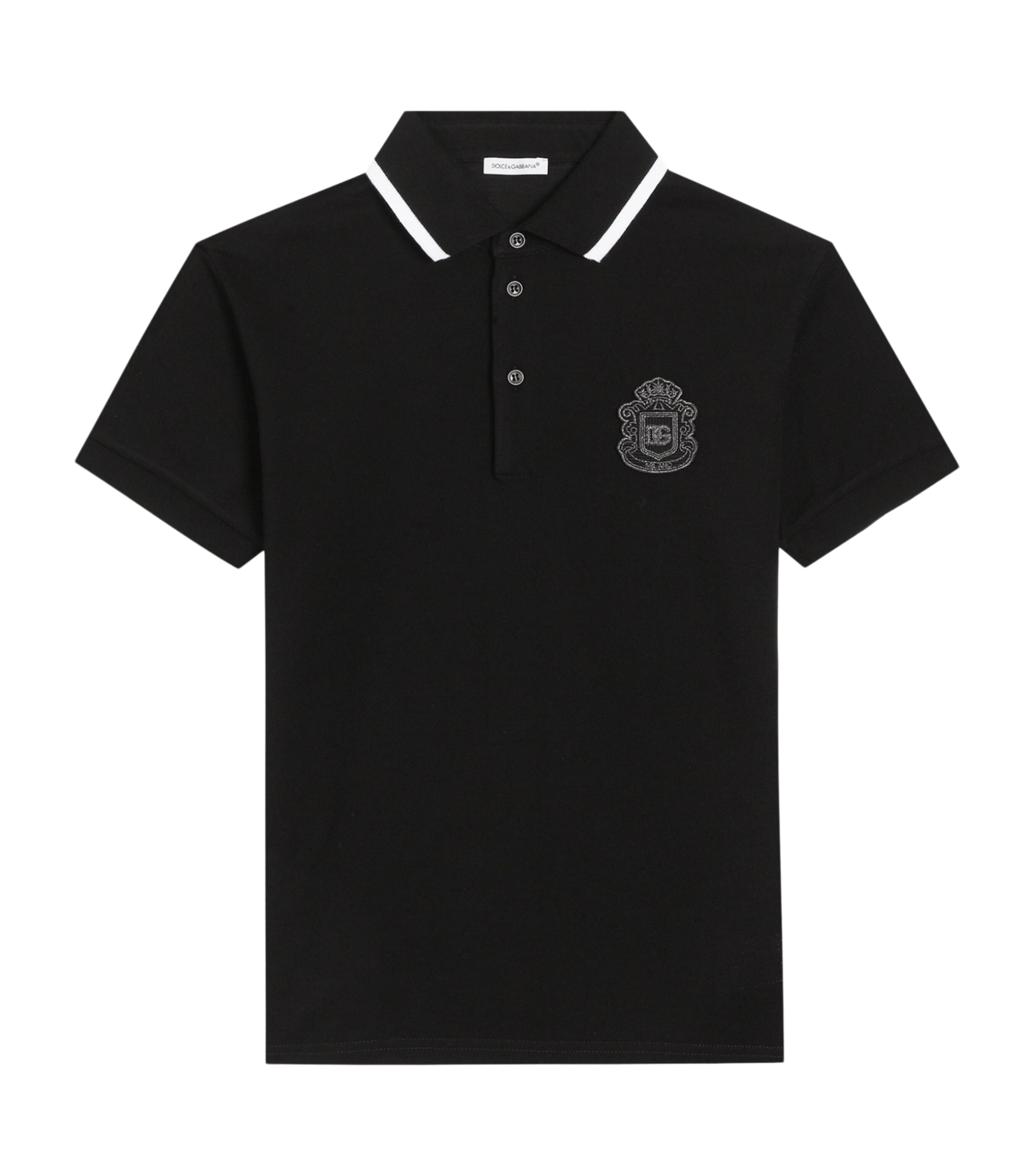 Dolce&Gabbana Kids Cotton Piqué Crest Polo Shirt (8-12+ Years)
