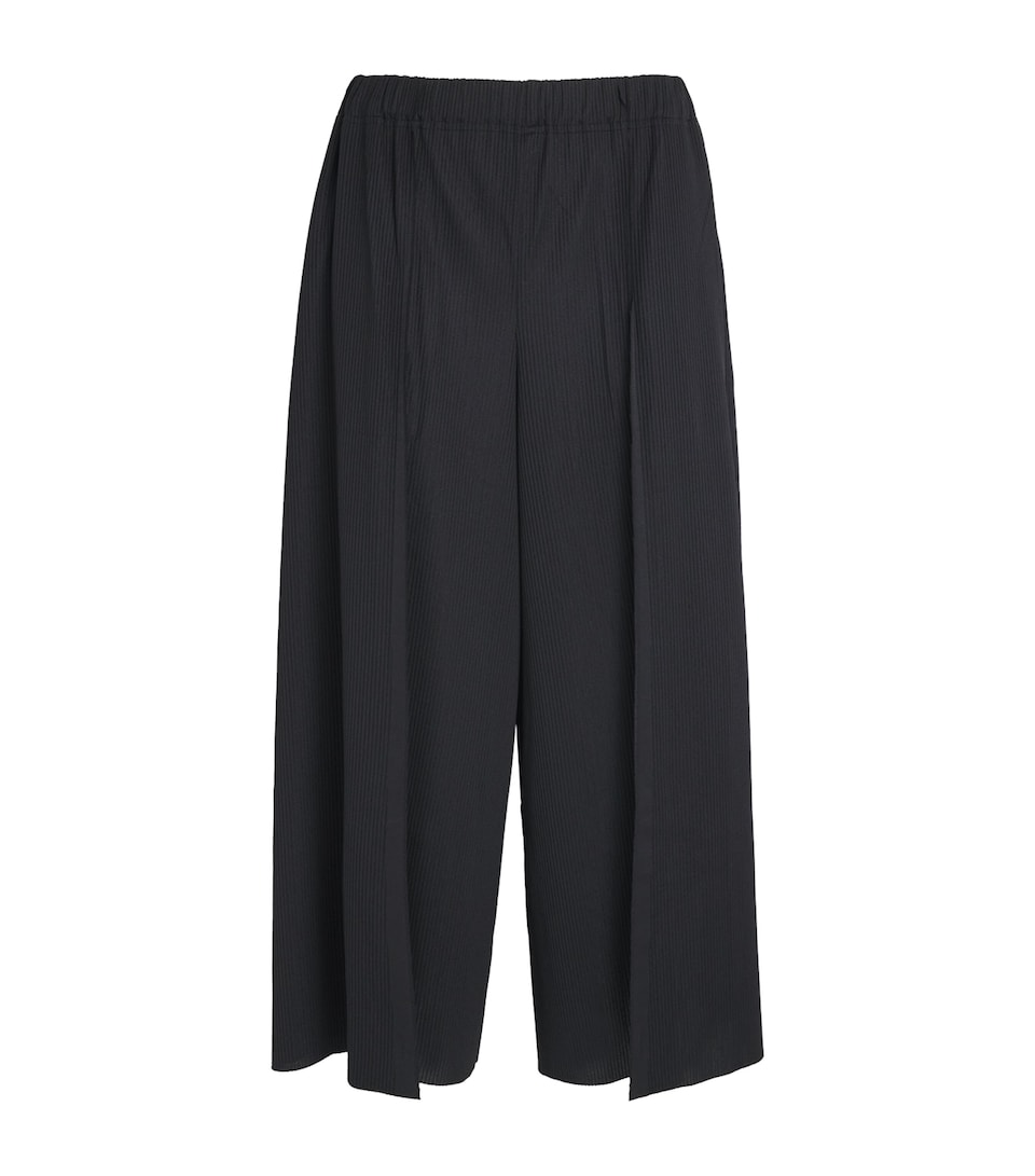 Pleats Please Issey Miyake Womens A-POC Wide-Leg Trousers Black