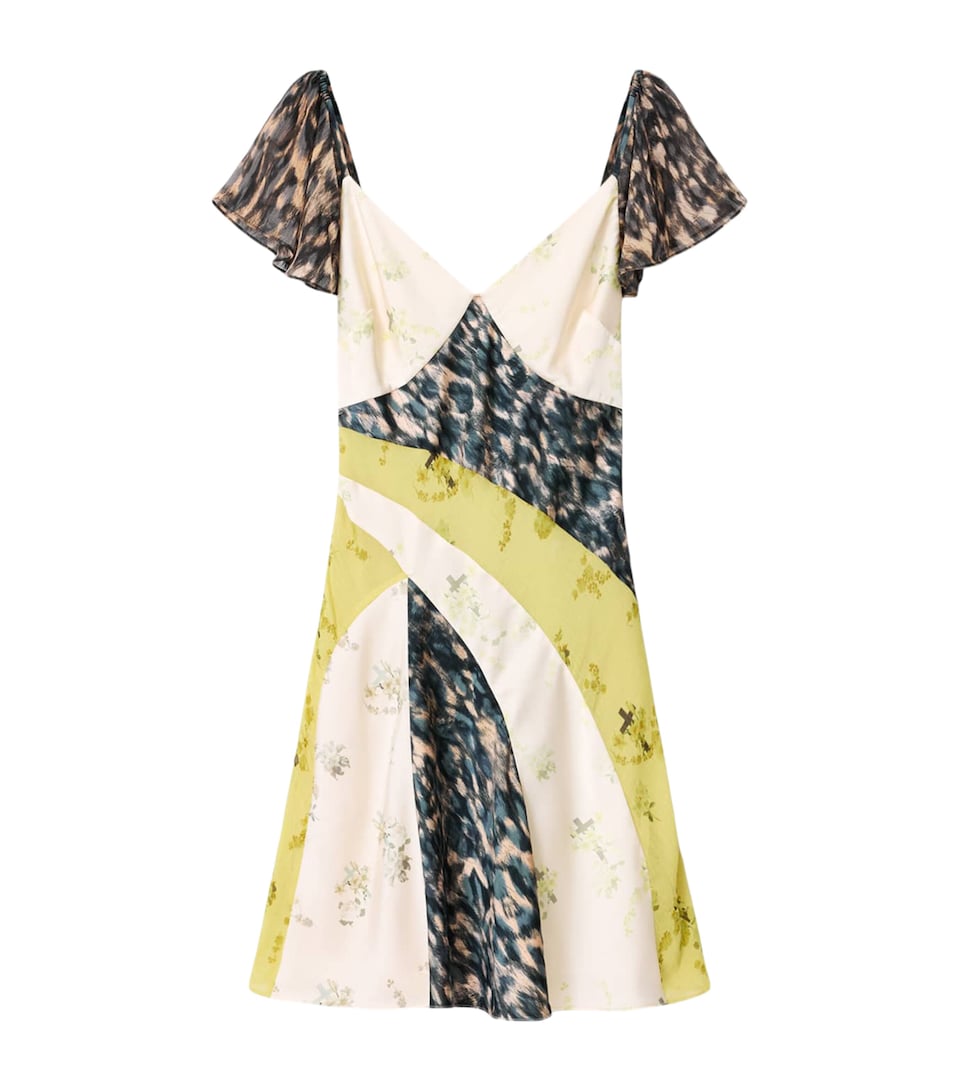 AllSaints Womens Panelled Lala Mini Dress Empoli Multi