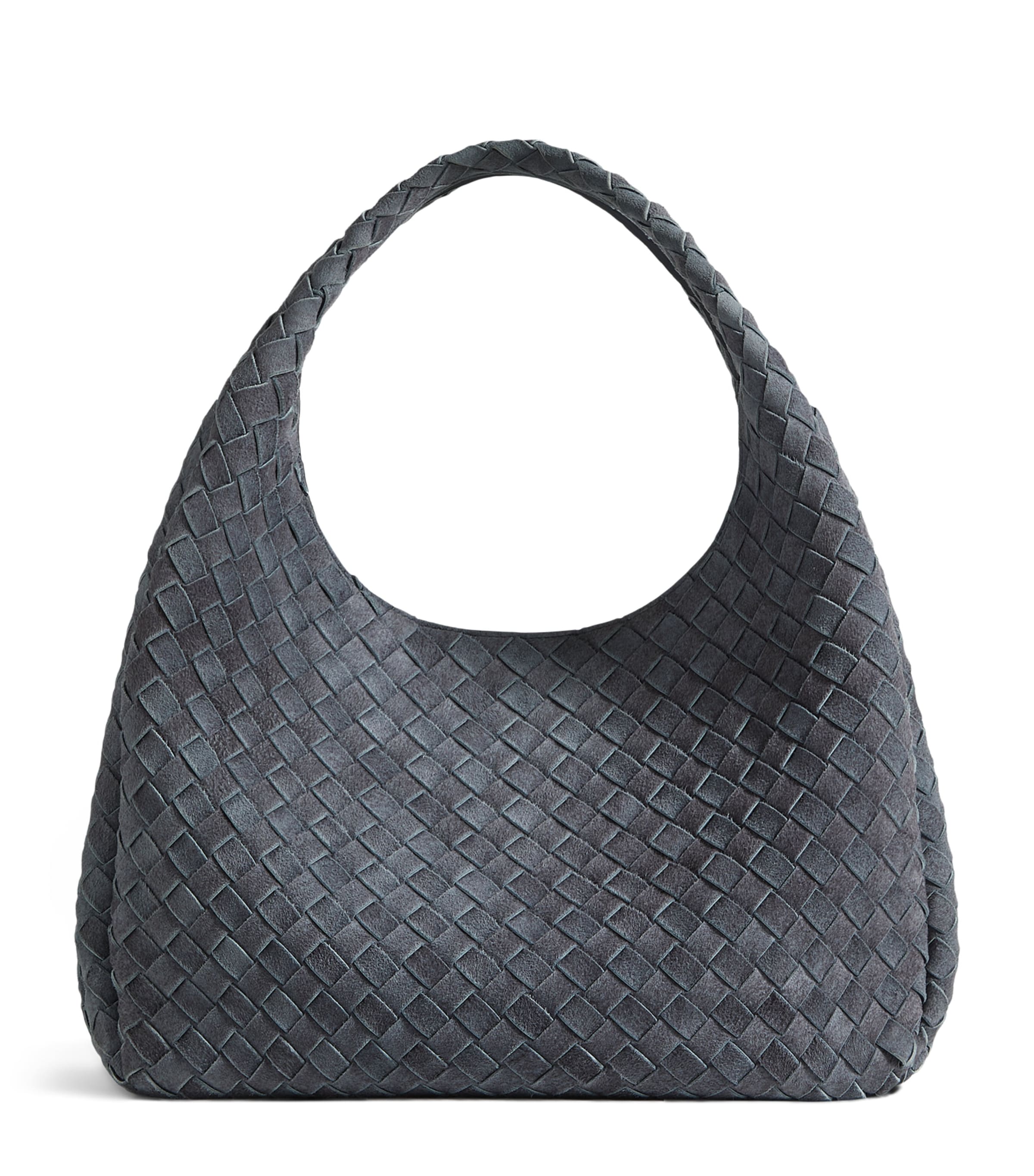 Large Leather Intrecciato Campana Shoulder Bag