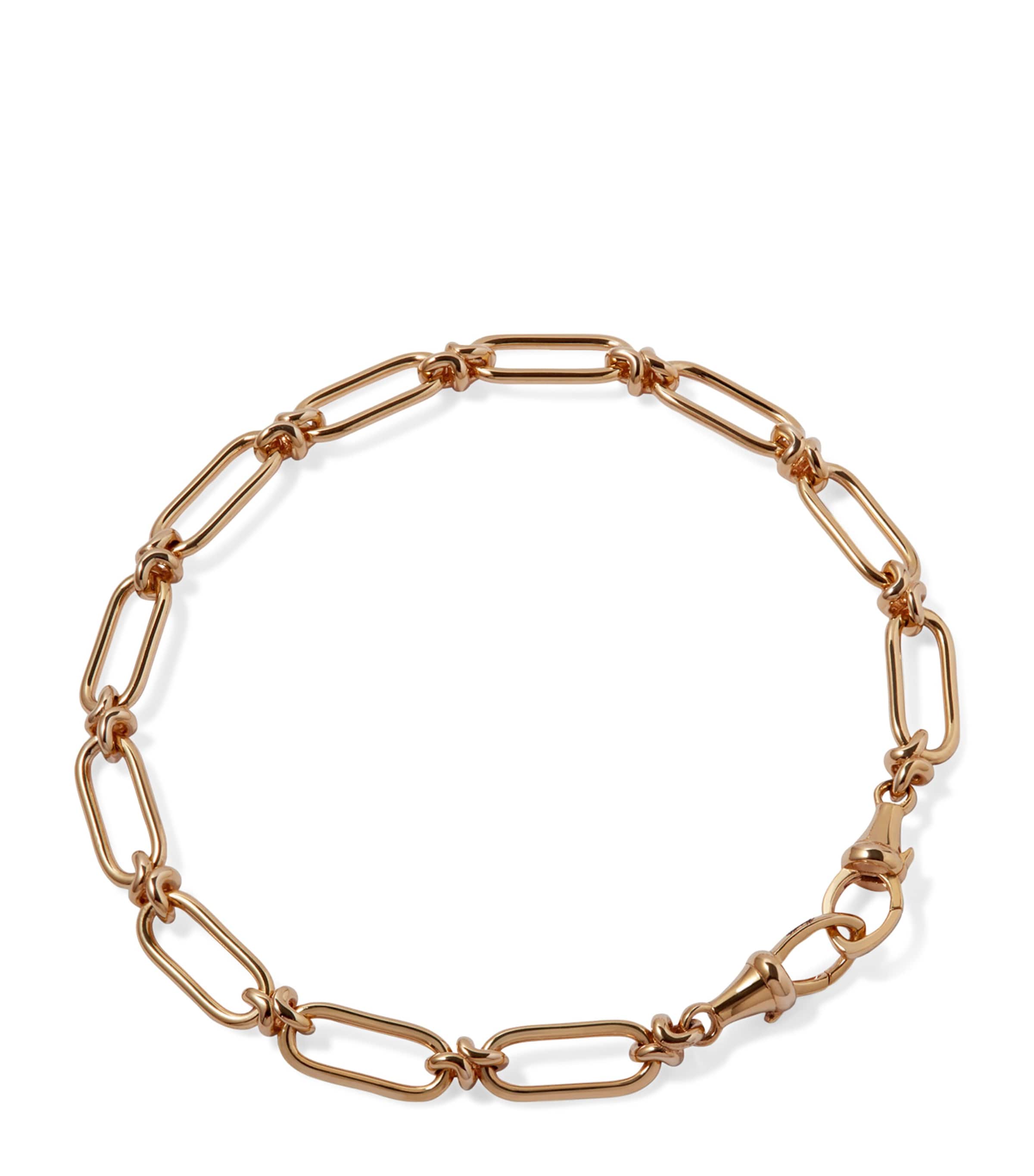 Yellow Gold Knuckle Bold Link Chain Bracelet