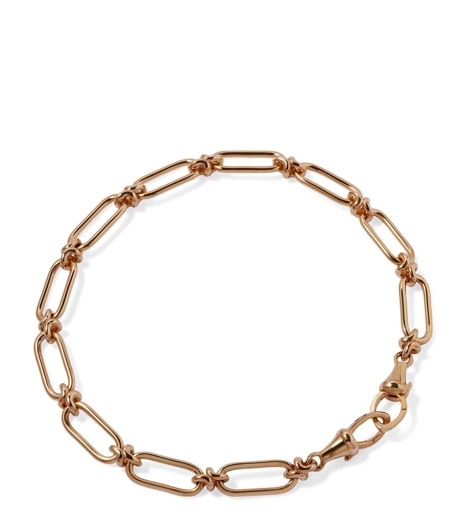 Yellow Gold Knuckle Bold Link Chain Bracelet