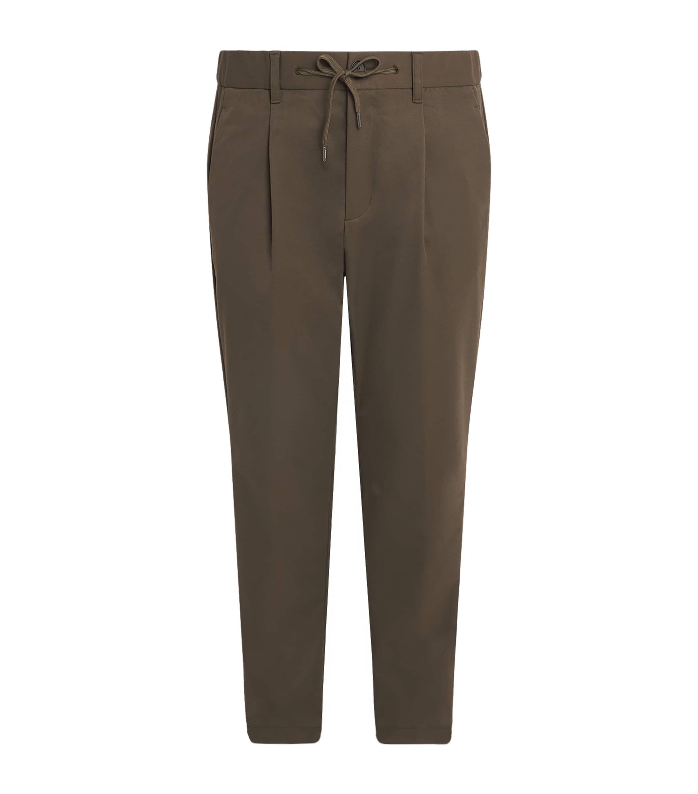 Herno Mens Technical Drawstring Trousers Verde Militare