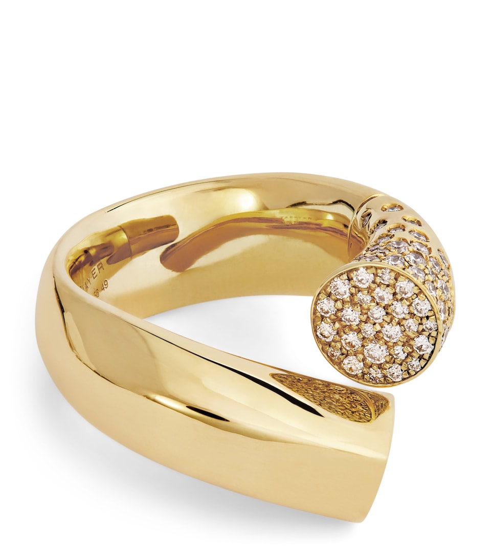 Yellow Gold and Pavé Diamond Oera Ring
