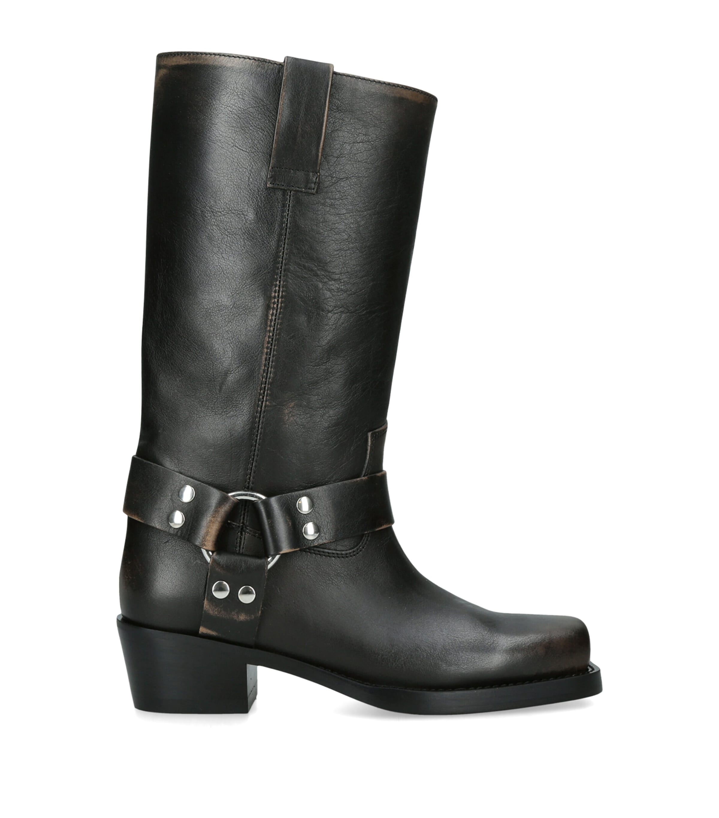 Paris Texas Leather Roxy Knee-High Boots 45 Black