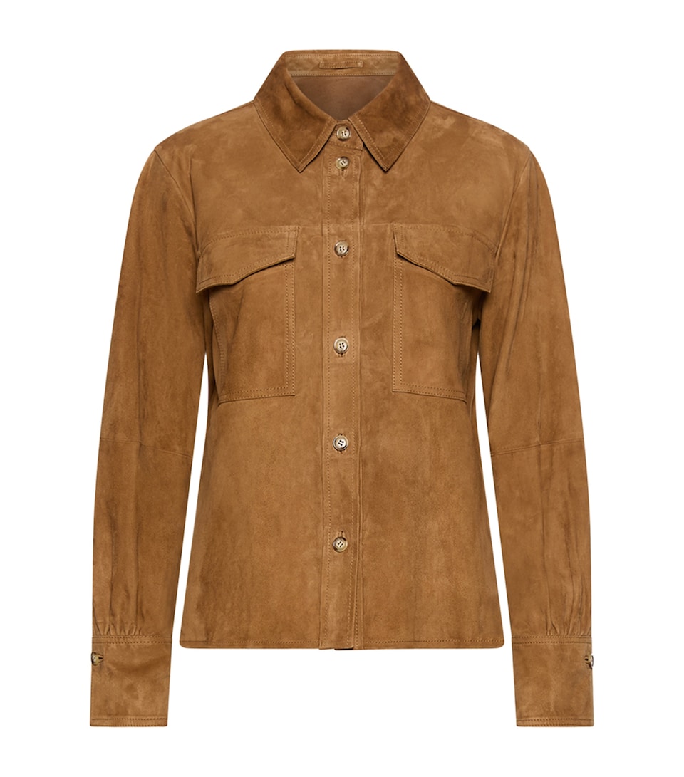 Marella Womens Suede Overshirt Ochre