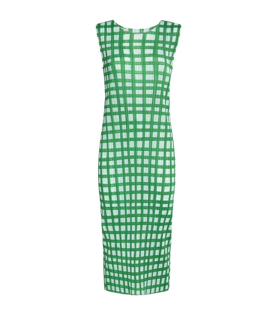 Pleats Please Issey Miyake Womens Basket Midi Dress Green