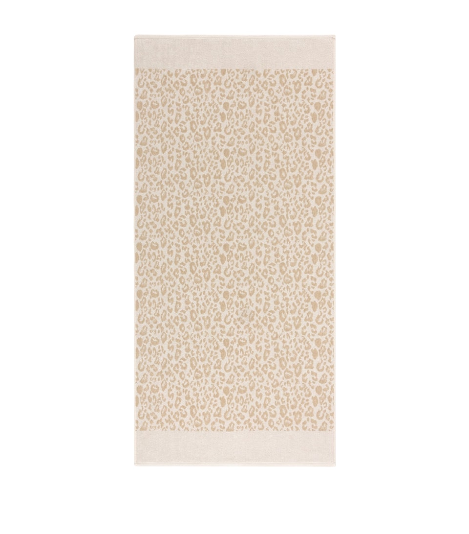 Yves Delorme Leopard Bath Sheet (150cm x 90cm) Milk