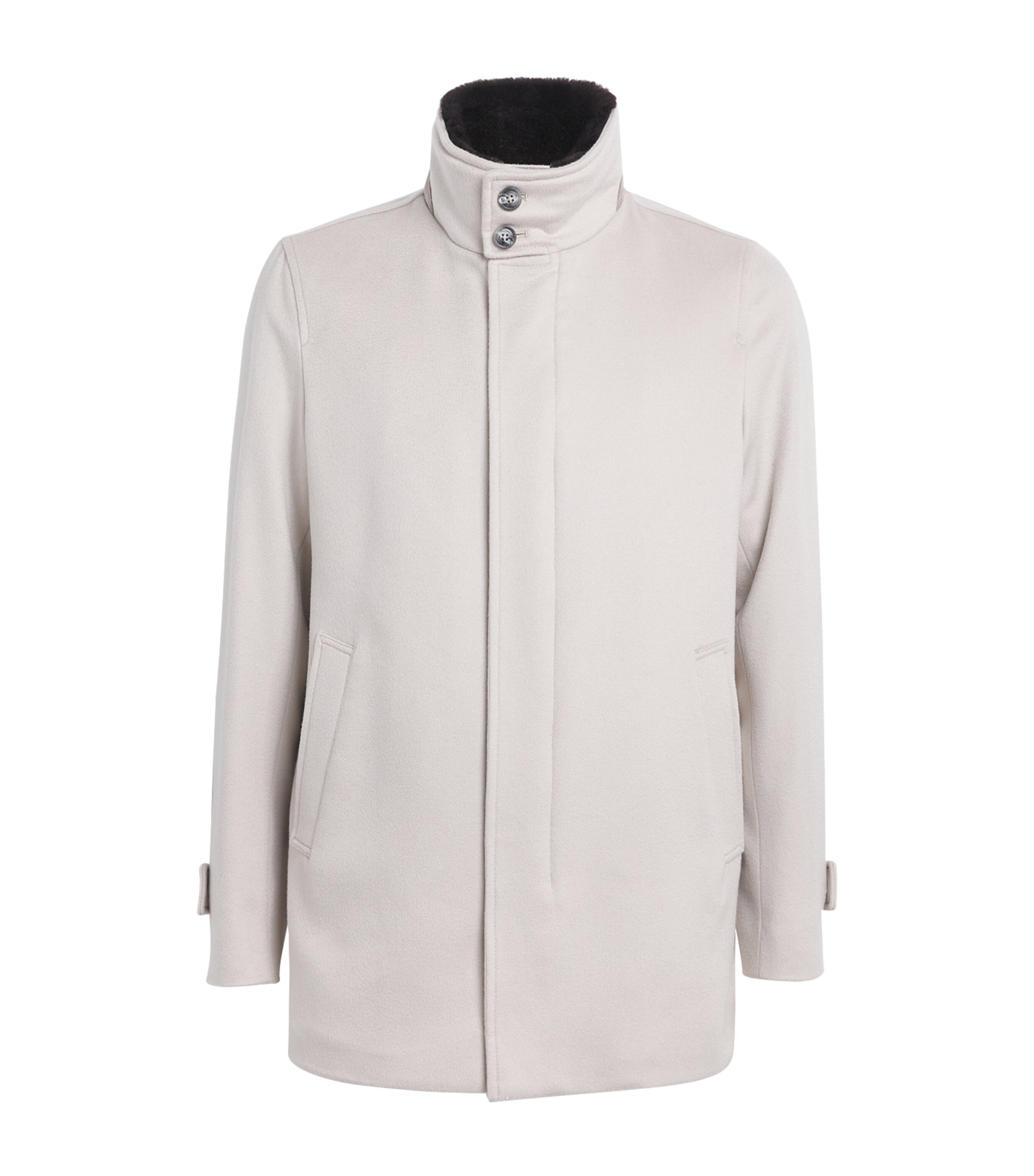 Herno Mens Cashmere Padded Overcoat Chantilly