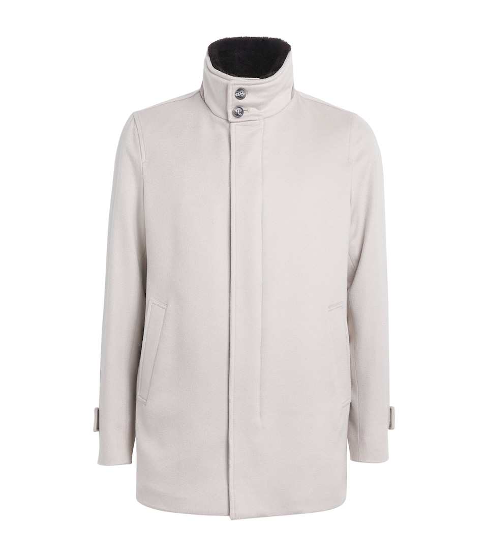 Herno Mens Cashmere Padded Overcoat Chantilly
