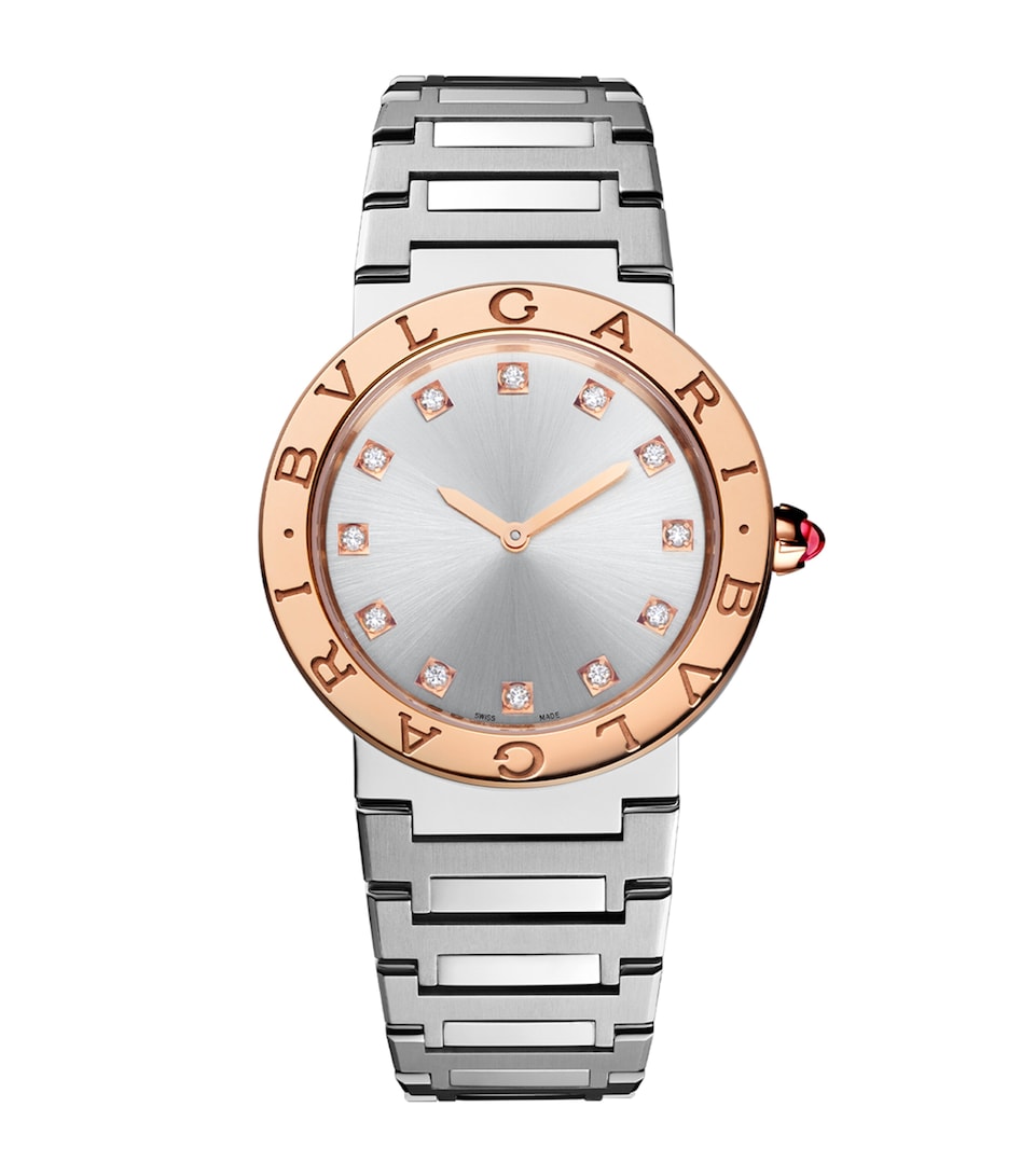 Stainless Steel and Rose Gold BVLGARI BVLGARI Watch 33mm
