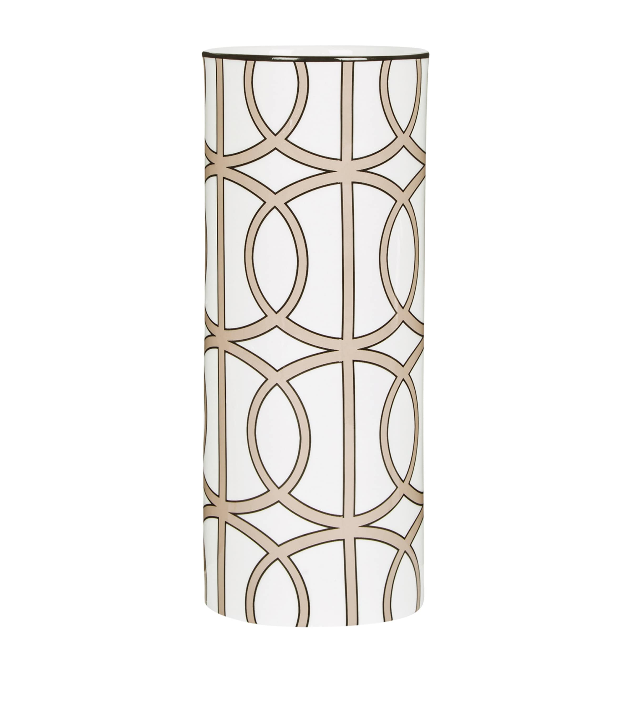 O.W.London Tall Bone China Loop Vase (22.5cm) White/truffle