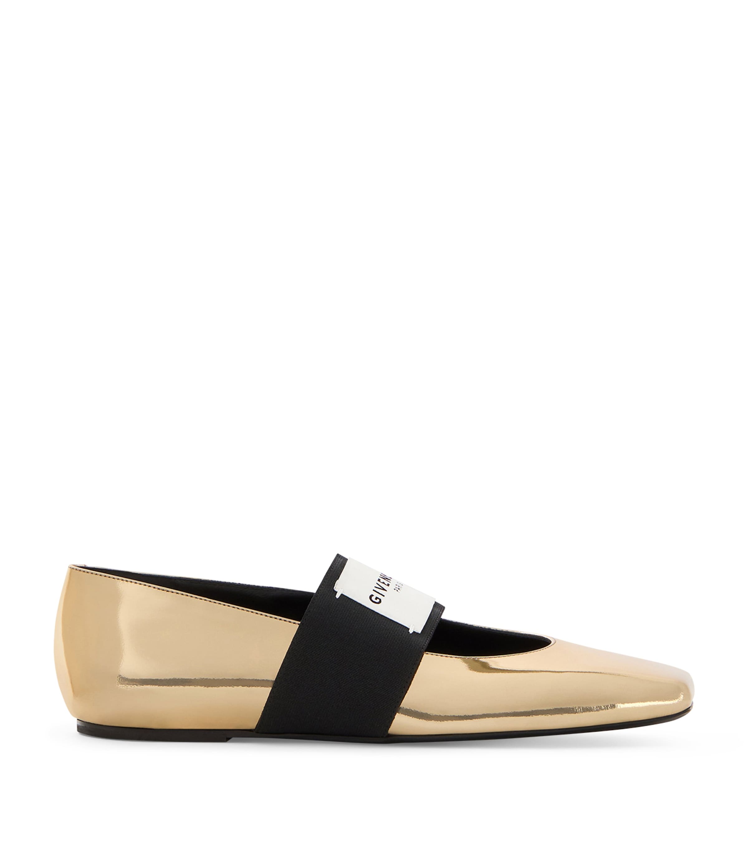 Leather Squared Toe Ballet Flats