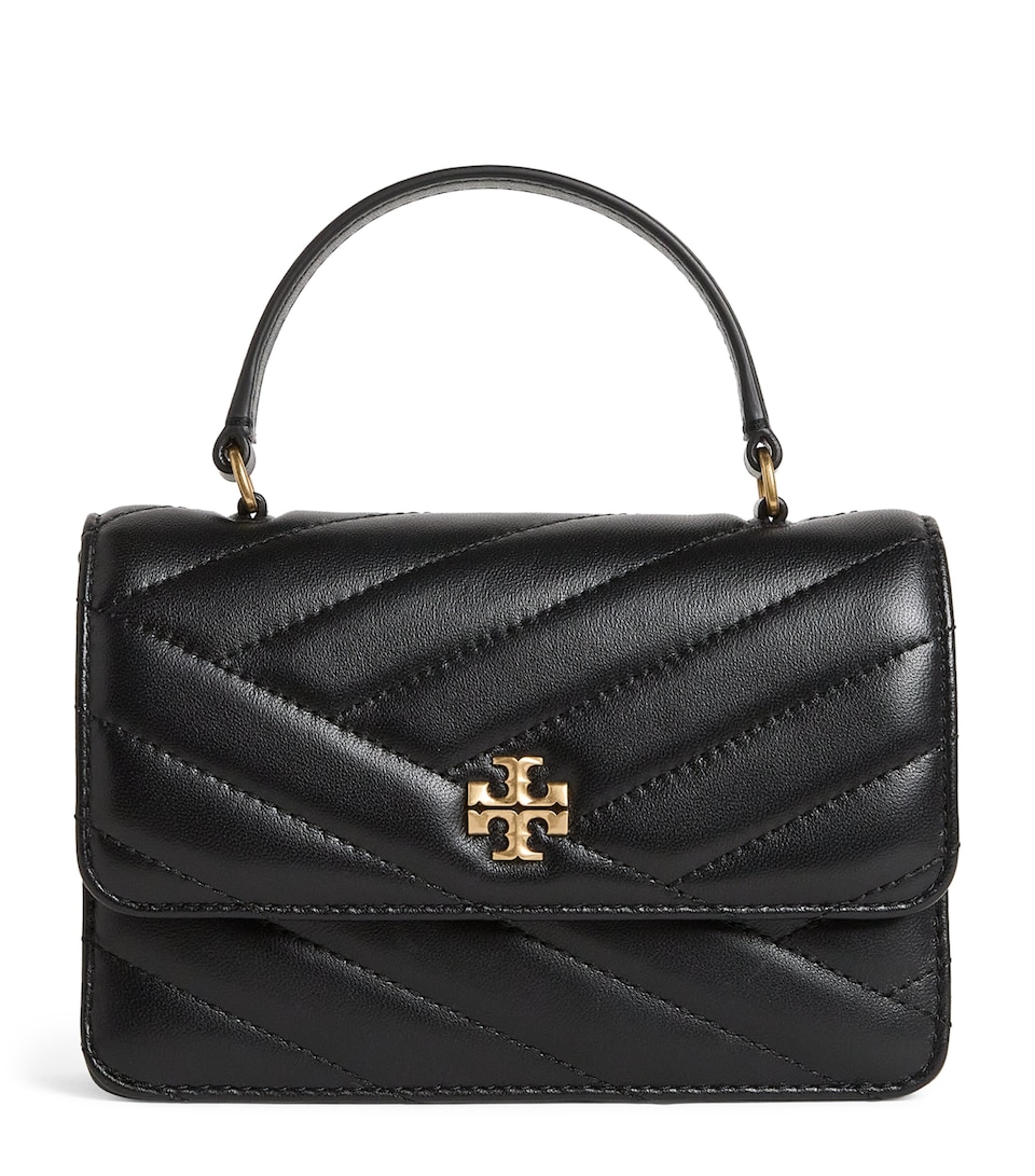 Leather Kira Chevron Top-Handle Bag