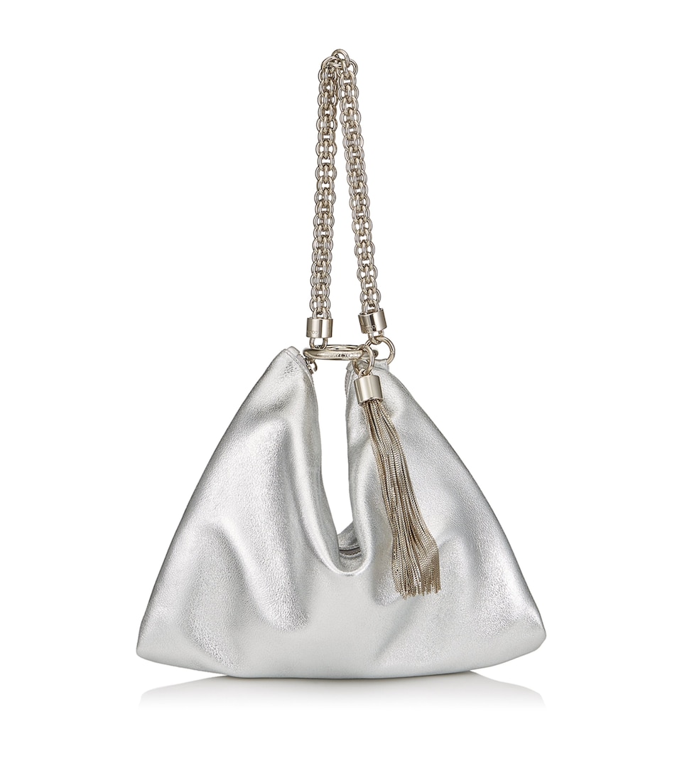 Jimmy Choo Leather Callie Clutch Bag Silver