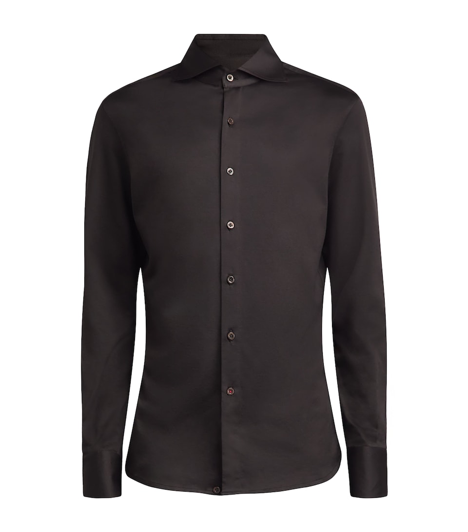 Isaia Mens Cotton Jersey Shirt